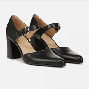 Naturalizer PIXIE MARY JANE Classic Black Synthetic Block Heel Pumps Sz 8.5 M